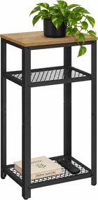Stolik pomocniczy wysoki loft Faro 03 z 2 półkami, dąb artisan