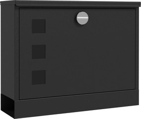HOMCOM Skrzynka pocztowa z metalu, nowoczesna, zamykana na klucz, 36,5 x 11,5 x 29 cm, Czarny