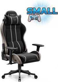 Fotel gamingowy młodzieżowy Diablo X-One Small Size materiałowy, Camel Black