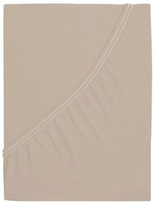 PrzytulneMieszkanie.pl Prześcieradło jersey z bawełny mako LUXORA 90x200 cm beżowe