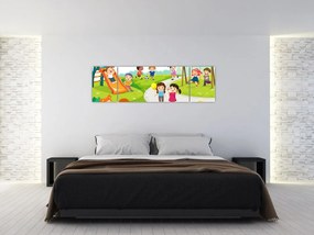 Obraz dziecięcych zabaw w piaskownicy (170x50 cm)