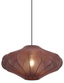 Lampa wisząca Japandi brązowa z materiałowym abażurem 50 cm - PluDesignerski Oswietlenie wewnetrzne