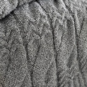 Szary koc dzianinowy 150x200 cm Cable Knit – Bianca