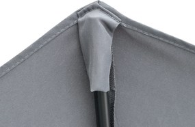 Outsunny 2 x 2 m półokrągły parasol wodoodporny do ogrodu ciemnoszary