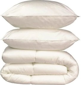 Zestaw Pościeli z Ciepłej Mikrofibry 200x200 cm + 2 Poduszki 60x60 cm Biały