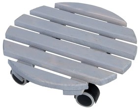 Drewniany kwietnik na kółkach ø 29 cm (wysokość 8 cm) Indoor – Esschert Design