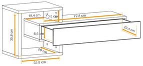 Konsola wisząca EASY 100x40 dąb wotan/biała ASM Meble