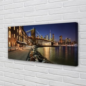 Fotoobraz na płótnie Nocne Odbicia w Rzece