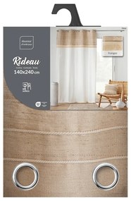 Biało-brązowa zasłona z mieszanki juty 140x240 cm Cirrus – douceur d'intérieur
