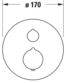 Termostat prysznicowy podtynkowy Duravit C.1Mosiądz - Chrom - 2 tryby wylewki - Ø 17 cm