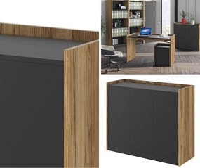 Komoda biurowa Smart Hubertus dąb pradawny / czarny mat