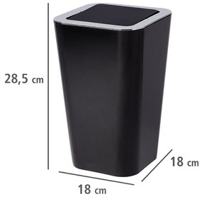 Kosz na śmieci CANDY BLACK - 6 l, WENKO