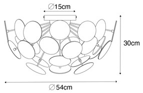 Designerska lampa wisząca czarna ze złotem 54cm 3-światła - CerchioDesignerski Oswietlenie wewnetrzne