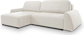 Narożnik ALMI Lewostronny z funkcją spania, wolnostojący tkanina EXCITE ME 01 Biały