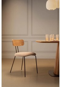 Beżowe/w naturalnym kolorze tapicerowane krzesło Olimpia – MOME