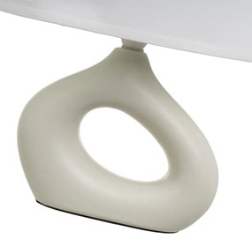 Biało-beżowa lampa stołowa ceramiczna z tekstylnym kloszem (wysokość 30 cm) – Casa Selección