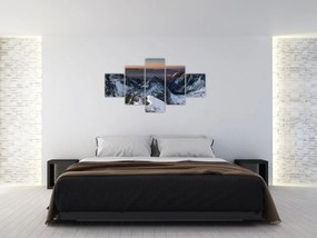 Obraz - Wschód słońca w górach (125x70 cm)