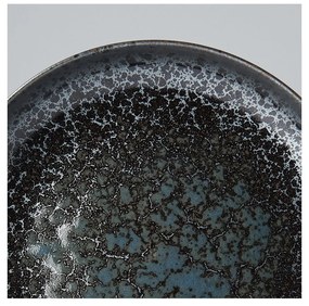 Czarno-szary talerz ceramiczny z wysokim brzegiem MIJ Pearl, ø 22 cm