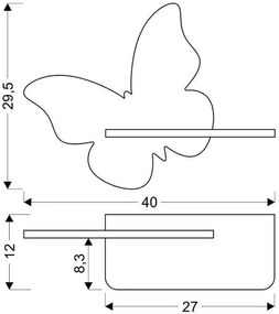 Żółta lampka nocna w formie motyla z włącznikiem - K032 Hulgos 9X