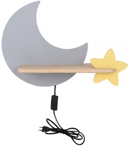 Szaro-żółty kinkiet ścienny księżyc z wtyczką - 4X K030 F4-R72