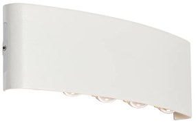 Lampa ścienna zewnętrzna biała z LED 10-punktowa IP54 - Silly