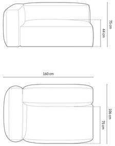 Zielony moduł sofy z materiału bouclé (lewostronny) Martina – Micadoni Home