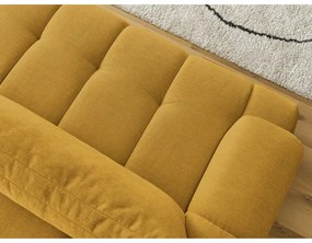 Musztardowa rozkładana/ze schowkiem sofa 251 cm Fuji – Bobochic Paris