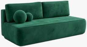 Sofa z Funkcją Spania ARVETO Zielona Welurowa Nowoczesna
