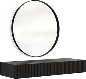 Toaletka wisząca Nicole z czarnym lustrem 80 cm - czarny mat