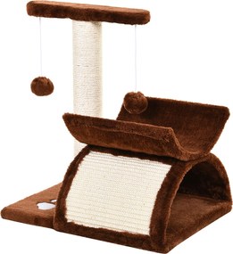 PawHut Drapak dla Kota z Piłką Drzewko do Zabawy i Drapania Wysoka Jakość Brązowy | Aosom PL