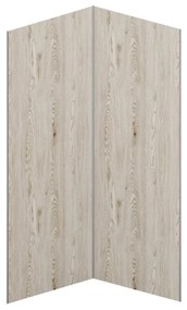 Zestaw 2 paneli ściennych aluminiowych pod prysznic z efektem jasnego drewna z profilami - 2 x szer. 90 x wys. 210 cm - ENEKO