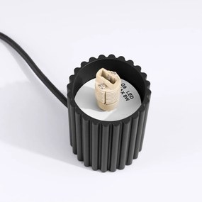 Czarna lampa stołowa ze szklanym kloszem (wysokość 19 cm) Orbital – Sollux