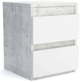 Szafka nocna WIKI z 2 szufladami Beton/Biały