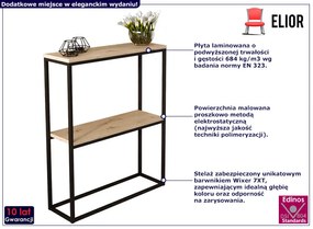 Konsola w stylu loft czarny + dąb artisan Ledyqu