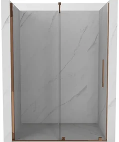 Mexen Velar drzwi prysznicowe rozsuwane 140 cm, transparent, różowe złoto - 871-140-000-01-60