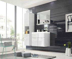 MINIO go for it, Meble łazienkowe MONTANA w kolorze biały/biały połysk