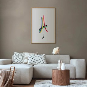 Plakat Abstrakcyjna Wieża Eiffla 29,7x42 cm z ramą złotą bez marginesu ARTGEIST B