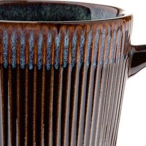 Zestaw 6 ceramicznych kubków Rustik 410 ml, ciemnobrązowe