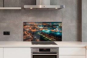 Panel szklany do Kuchni Nocna Panorama nad Motławą