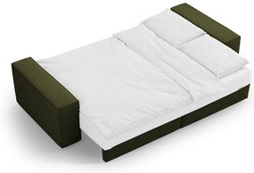 Ciemnozielona rozkładana sofa z materiału bouclé 247 cm Jodie – Micadoni Home