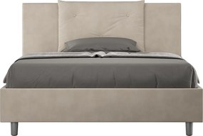 Łóżko bez stelaża tapicerowane 140x210 microfibra piaskowy Appia