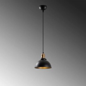 Czarna lampa wisząca z metalowym kloszem ø 21 cm Varzan – Opviq lights