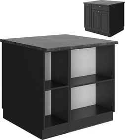 Wyspa kuchenna anthrazit-gold landhaus 90x60x82 fame-line