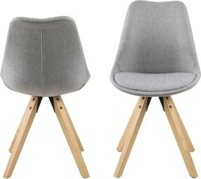 Tapicerowane krzesło do jadalni na drewnianych nogach Dima light grey