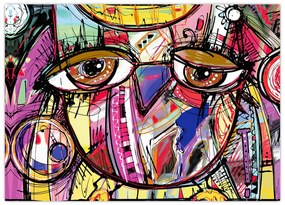 Obraz na szkle - Street art - sowa (70x50 cm)