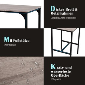 HOMCOM Stół barowy z 2 krzesłami 3-częściowy zestaw krzesło barowe stołek barowy MDF kolor naturalny czarny