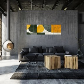 Obraz - Abstrakcja w oliwkowym kolorze (170x50 cm)