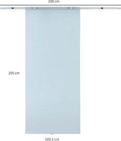 HOMCOM Drzwi Przesuwne Szklane Przezroczyste 1025 x 2050 mm Minimalistyczny Styl do Domu | Aosom PL