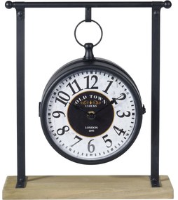 Zegar wiszący na drewnianej podstawie, 32 cm