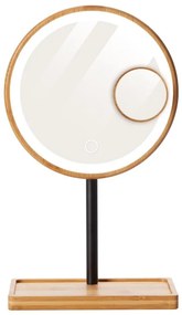 Lanaform - Lusterko kosmetyczne z regulacją jasności, podświetlenie LED 5V USB, z bambusa